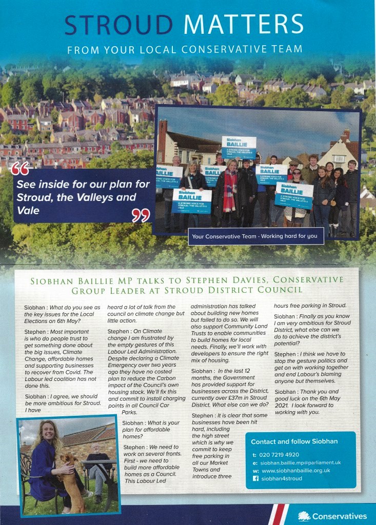 Conservative Party flyer featuring Siobhan Baillie - enlarge